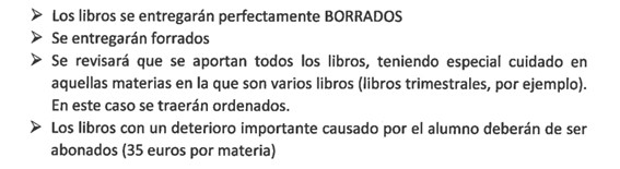 INDICACIONES PREVIAS A LA ENTREGA